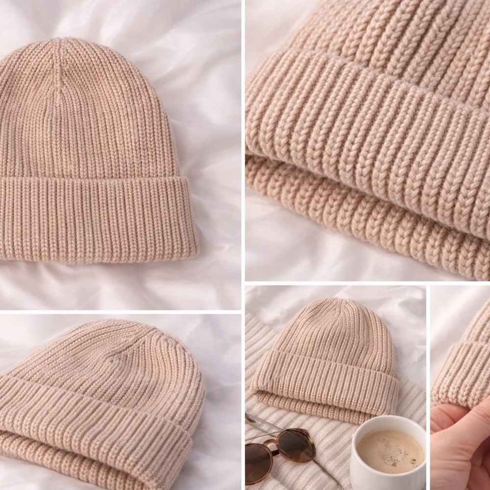 Beige Knit Beanie - Picture 4 of 4